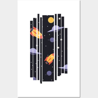 Space illustration Posters and Art